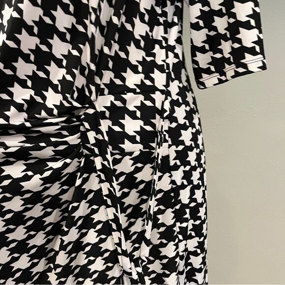 Kiara Elegant long sleeve Black and White Houndstooth Dress size extra large - Picture 5 of 13
